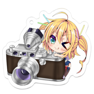 デフォルメカメラグリッドレイ アクリルキーホルダー50×50(mm)