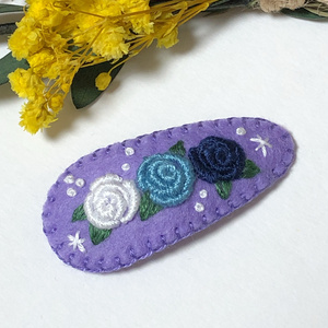 お花3種フェルト刺繍パッチンピン - fujipeco - BOOTH