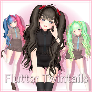 【10/14まで 60%OFF】『FlutterTwintails』全78色｜Base 16色 / Extra Pack 追加3スタイル＋62色 缩略图 2