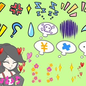 感情アイコンセットその１（反転）　立ち絵用アイコン素材