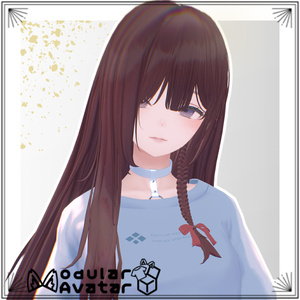 【VRC想定MA対応】三つ編みアシメロング　【複数アバター対応】