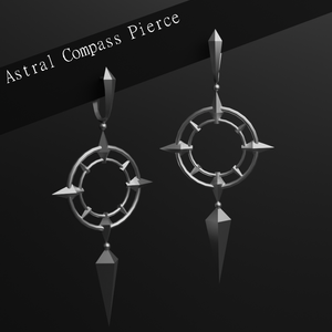 【VRC想定・MA】11アバター対応　✦ Astral Compass Pierce — 星導の羅針ピアス ✦