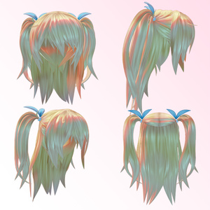 ハーフツイン - VRC用 - Half Twintail 缩略图 2