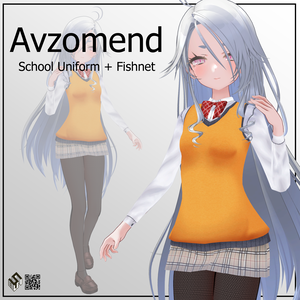 【ゾメちゃん用】制服 + 網タイツ - School Uniform + Fishnet Tights - for Avzomend / Zome
