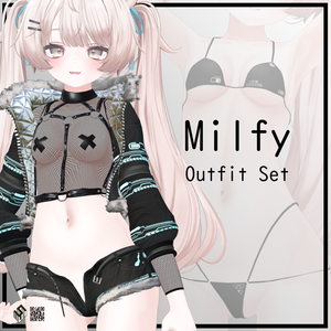 【ミルフィ & エク用】メッシュシャツ/スニーカー・フェアラウフェン/ 上着・ツクンフト/ ホットパンツ・シュテルン/ シンプルビキニ - Fishnet Shirt/ Jacket -Zukunft /Hot Pants -Stern-/ Sneakers -Verlaufen- / Simple Bikini - For Milfy & Eku