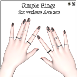 【11モデル対応】シンプル指輪 - Simple Rings For 11 Avatars