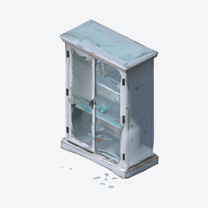 shattered_glass_cabinet｜割れたガラスの医療棚