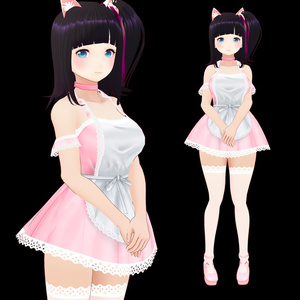 VRoid エプロンちゃん(ネコミミ＆ネコミミサンダル)