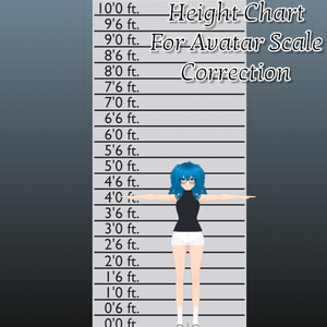 Height Chart For VRChat/VRM/Unity Avatar Scaling (Public Domain)