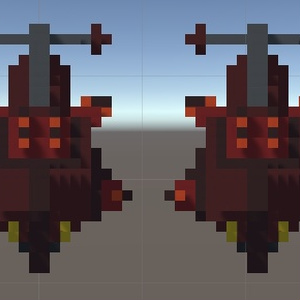 【ボクセル風 航宙艦001シリーズ04】航宙駆逐艦（３D for Unity ）