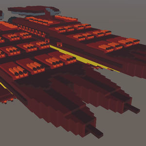 【ボクセル風 航宙艦001シリーズ01】超弩級一等航宙戦闘艦（３D for Unity ）