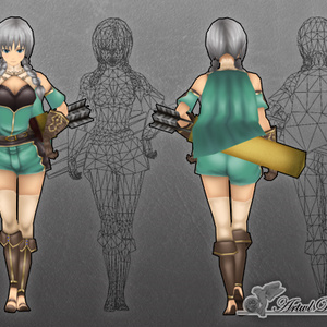 【ローポリ3DCG】モブキャラクターズ：狩人（女）