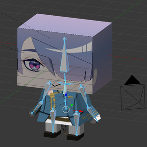 【非公式】はこミニ弦月藤士郎3Dモデル【.blend】