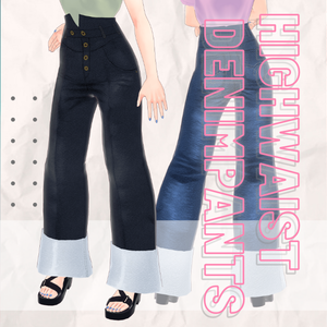 無料あり【VRoid正式版】ハイウエストデニム＆ノベルティTシャツ