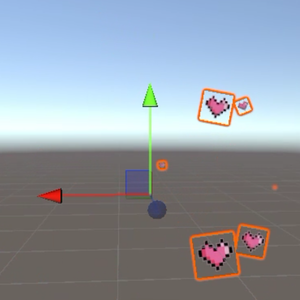 Dot/pixel Heart effect particle