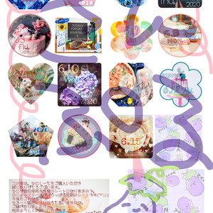 日付シート(6/1-6/15+方眼メモ)✽A4サイズ