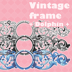 Vintage frame + Dolphin +