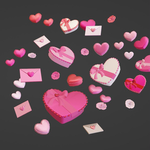 3D Valentines Day Assets