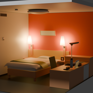 【3D背景】ホテル客室_001
