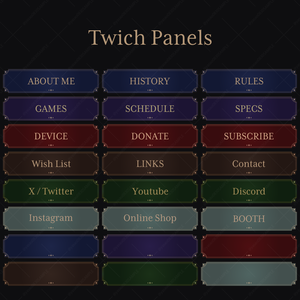 Twitch用パネル/Twitchバナー素材