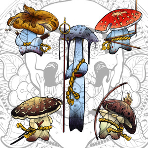 【高解像度PNG】Samurai Mushroom Spirits – 10 Elements