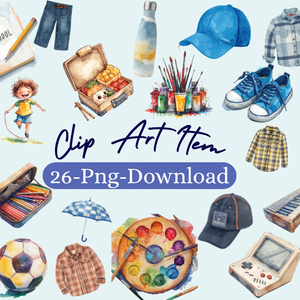 元気いっぱい！小学校の男の子イラスト集　26セットPNG　/Happy School Boys Art Collection　26SET　PNG