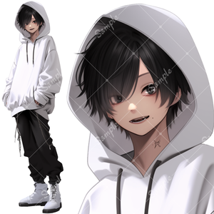 全身立ち絵素材109 パーカー男子