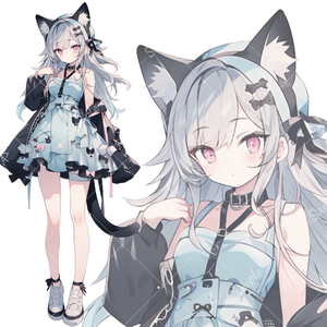 全身立ち絵素材212 猫耳 女の子