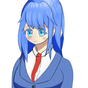 青色の女子高校生