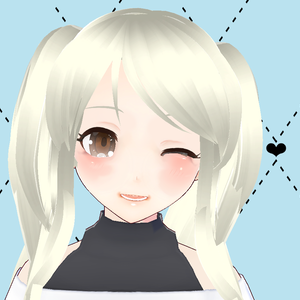麗しきツインテールロングヘア　ヘアプリ　Vroid正式版３Dモデル　TwinTail long hair Blonde