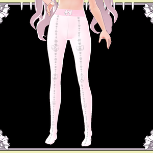 ロリータストッキング　雪リボン　Vroid　テクスチャー
