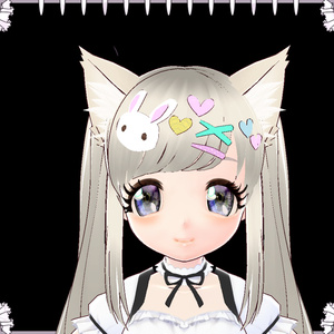 夢かわいいぷっくりヘアアクセサリー　カスタムアイテム　Vroid