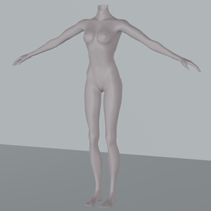 オリジナル3D女性モデル素体blendファイル