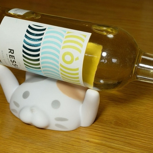 ソフビ猫　ワインボトルホルダー