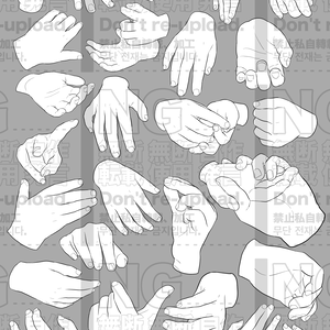 手ポーズ素材集【子どもの手02】（透過PNG）Hand Pose Materials for Manga & Illustration (Transparent PNG)