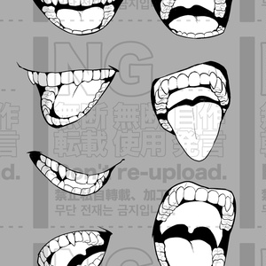 口素材集【01】（透過PNG）Mouth Pose Materials for Manga & Illustration (Transparent PNG)