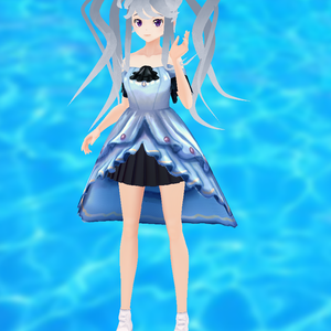 【VRoid】ピュアテイルワンピース/Off-shoulder fishtail dress