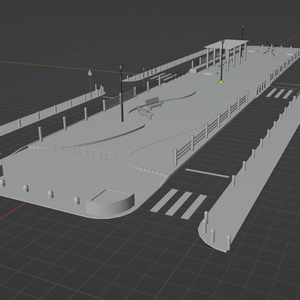 3D - 遊歩道　ローポリ(FBX)