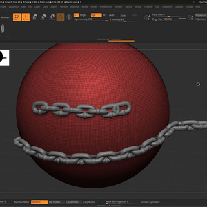 チェーン (鎖) ブラシ  .zbpファイル ( ZBrush chain brush )