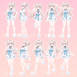 【無料有/＋Free sample】Pose Animation Set 1【50種】 缩略图 6