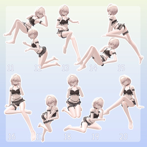 【無料有/＋Free sample】Pose Animation Set 2【50種】 缩略图 3