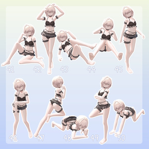 【無料有/＋Free sample】Pose Animation Set 2【50種】 缩略图 6