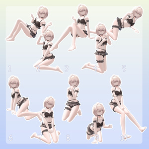 【無料有/＋Free sample】Pose Animation Set 2【50種】 缩略图 2