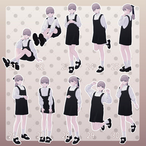【無料有/＋Free sample】Pose Animation Set 6【50種】 缩略图 4
