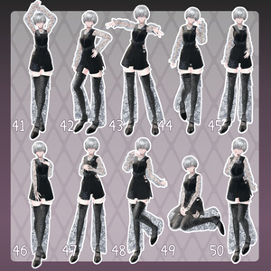 【無料有/＋Free sample】Pose Animation Set 11【50種】 缩略图 6