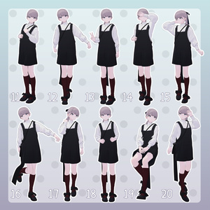 【無料有/＋Free sample】Pose Animation Set 13【50種】 缩略图 3