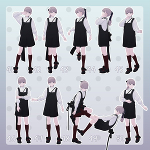 【無料有/＋Free sample】Pose Animation Set 13【50種】 缩略图 6