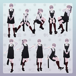 【無料有/＋Free sample】Pose Animation Set 13【50種】 缩略图 5