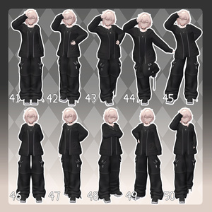 【無料有/＋Free sample】Pose Animation Set 33【50種】 缩略图 6