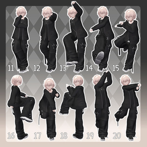 【無料有/＋Free sample】Pose Animation Set 33【50種】 缩略图 3